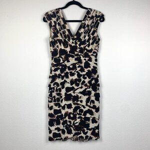 VTG Cache 6 Leopard Print Ruffled Layered Dress